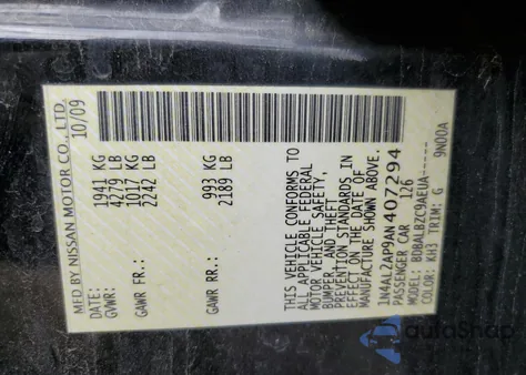 2010 Nissan Altima Base z USA, uszkodzony, nr VIN 1N4AL2AP9AN407294